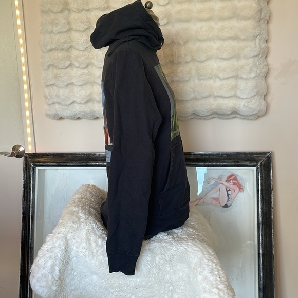 HANDCRAFTED Hooded sweat-shirt black with digital art works My personal designs - Picture 5 of 6